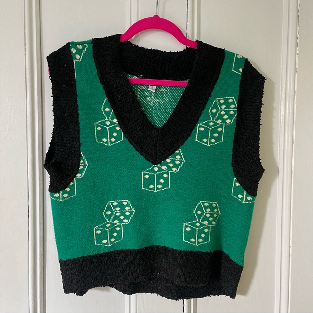 urban outfitters dice sweater vest